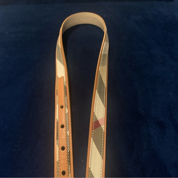 Burberry House Check Leather And Canvas Belt Little Kids Size 24 - Picture 5 of 7